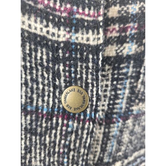 Bob Timberlake Wool Blend Tweed Front Pockets Long Line Women's Jacket S - Picture 3 of 6